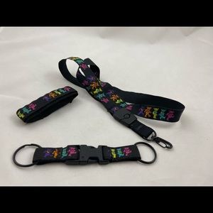 Grateful Dead Dancing Bear Lanyard, sports watch and, quick clip